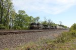 NS 1804 takes train 25G west at Milepost 116 through Cove PA